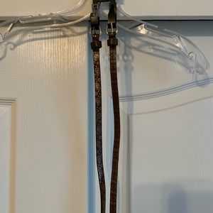 TWO Brown Belts with Gold Details